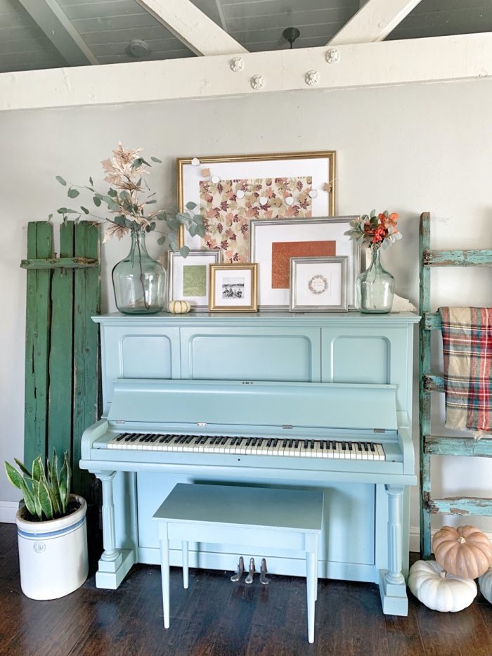 Framing Old Photos: Different style frames on piano 