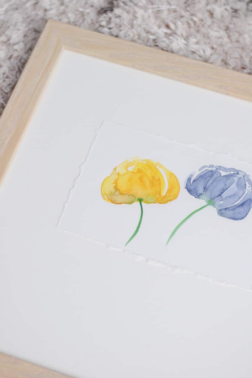 Watercolor Painting Floated in Picture Frame