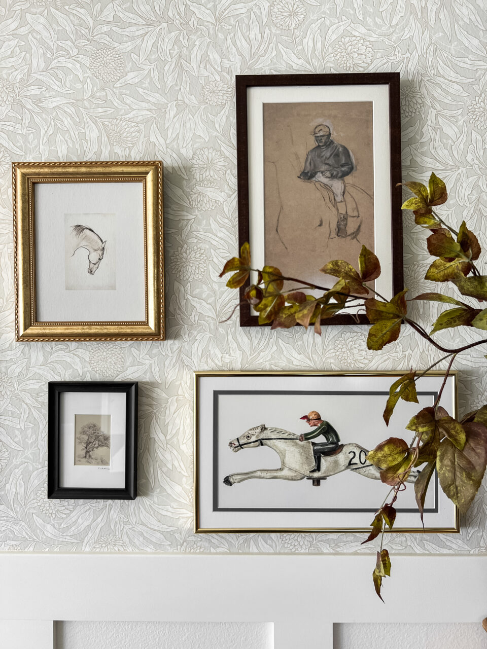 Small gallery wall with horse theme