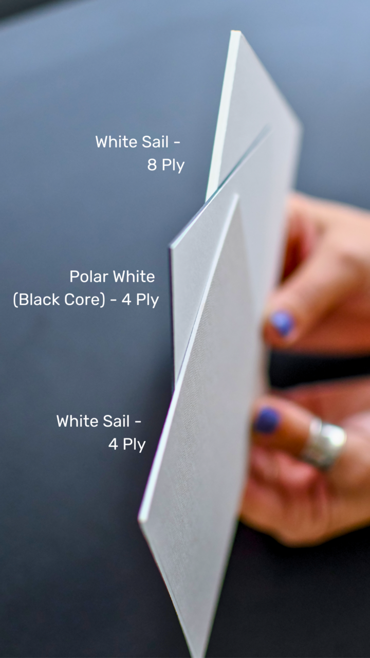 white matboard ply comparison