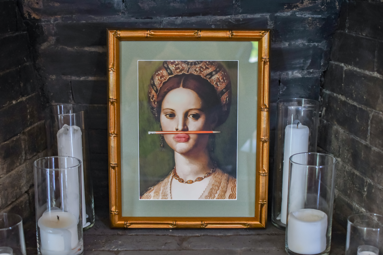 ornate gold frames with giclee print