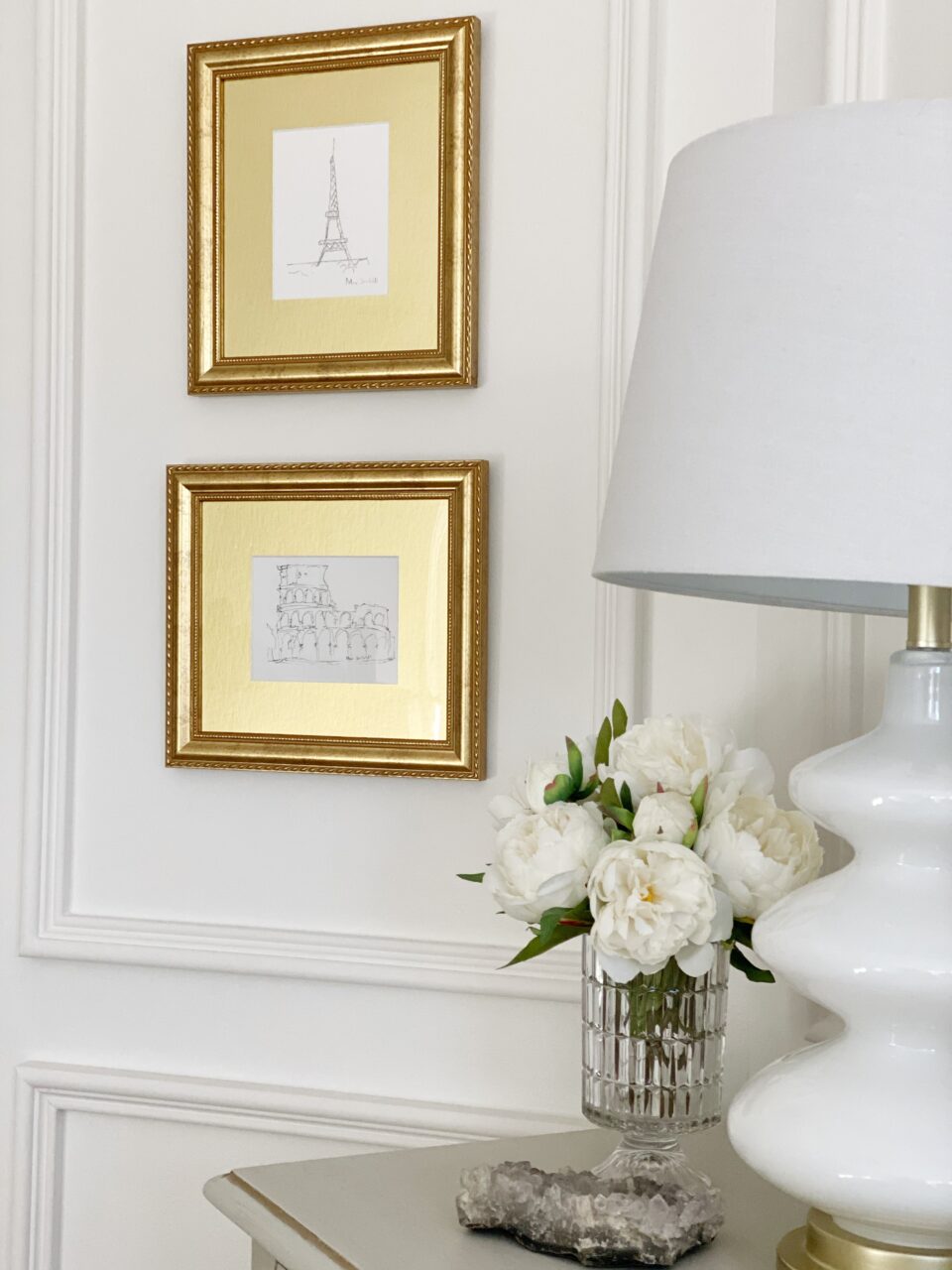 Gold Granby ornate picture frame with Frosted Gold metallic matting