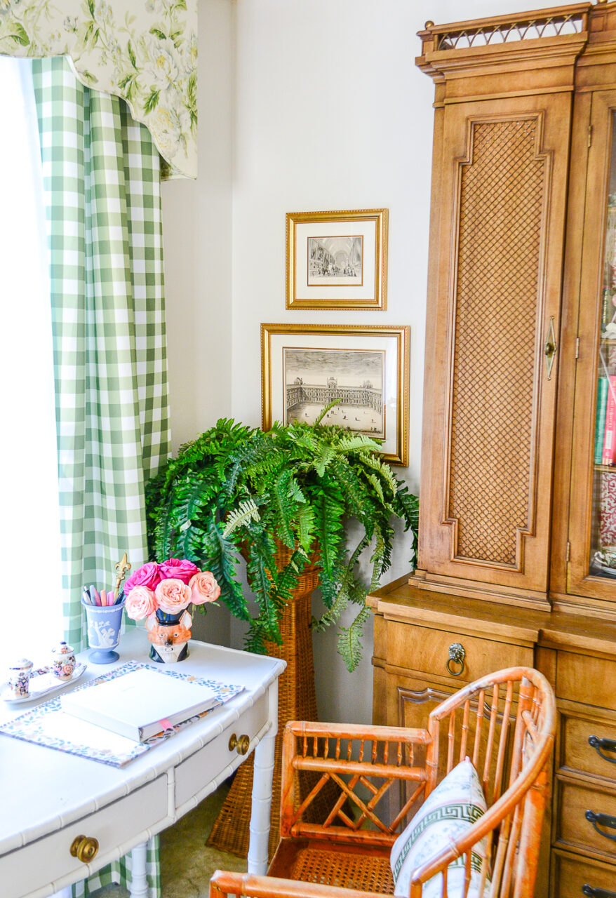 ornate gold picture frame in eclectic room