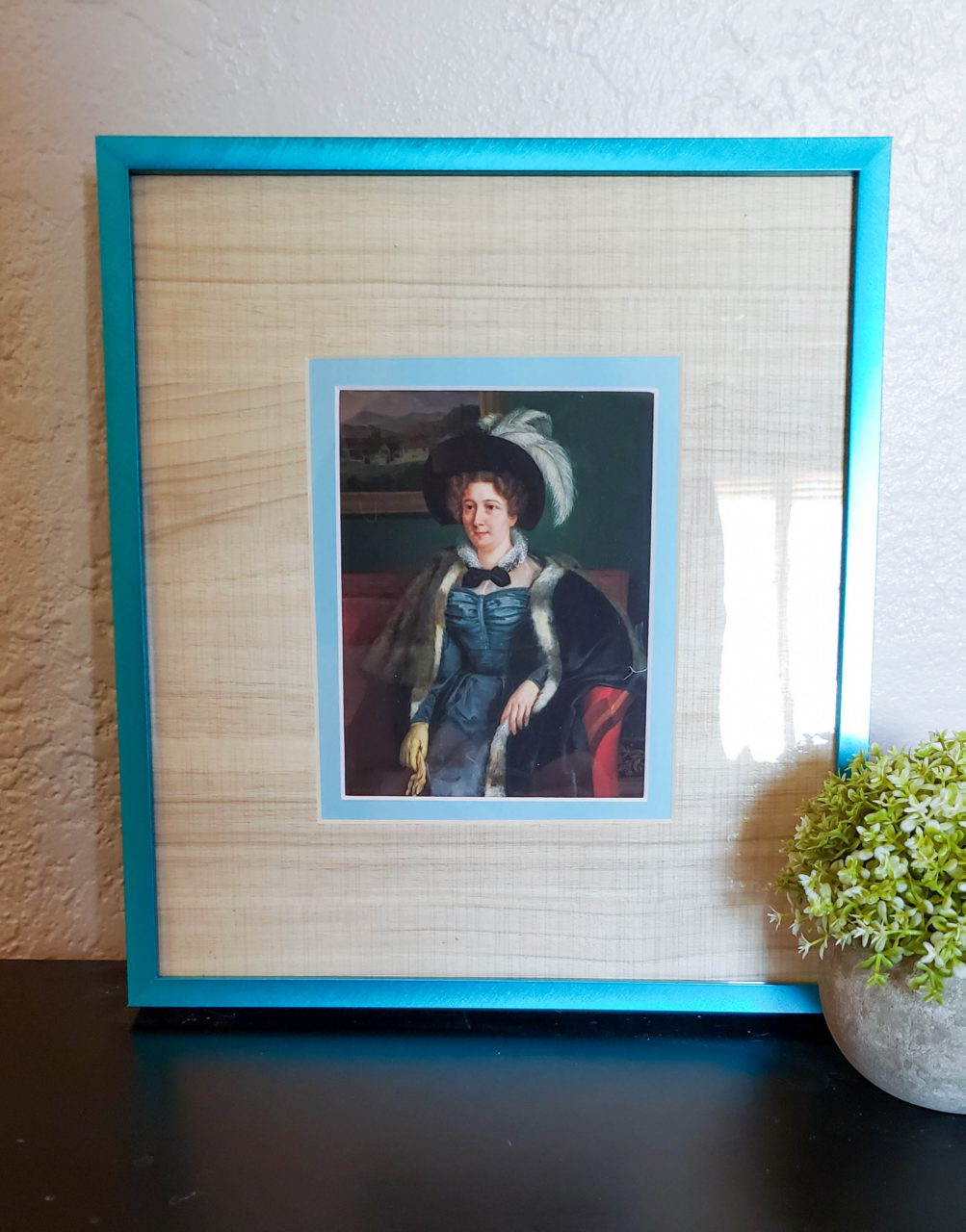 bright blue picture frame